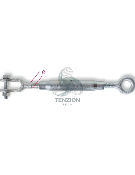 Tenditore Occhio Forcella Canaula A Tubo DIN 1478 Zincato