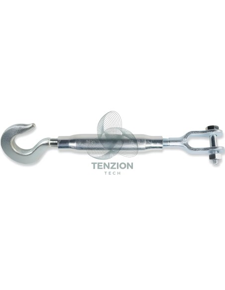 Tenditore Gancio Forcella Canaula A Tubo DIN 1478 Zincato