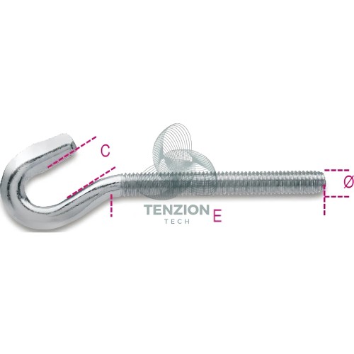 Gancio Per Tasselli Filettatura Destra Zincato