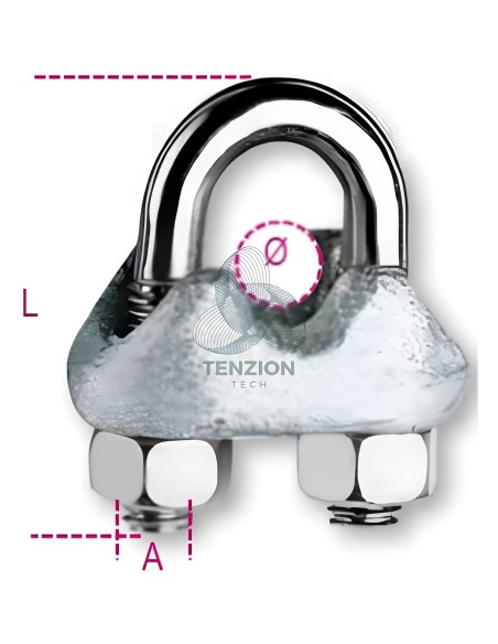 Morsetto Tipo ENEL Dado Alto Corpo Zincato A Caldo Cavallotti Dadi Zincati Sigillati Acciaio Ø4-6mm