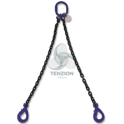 Pendente Per Sollevamento Catena 2 Bracci Ganci Self Locking Grado 10