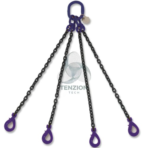 Pendente Per Sollevamento Catena 4 Bracci Ganci Self Locking Grado 10