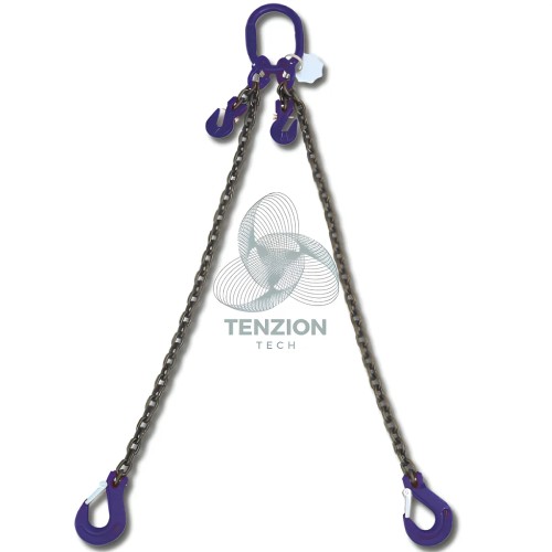 Pendente Per Sollevamento Catena 2 Bracci Ganci Accorciatori Con Sicura Grado 10