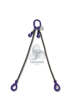 Pendente Per Sollevamento Catena 2 Bracci Ganci Self Locking Accorciatori Con Sicura Grado 10