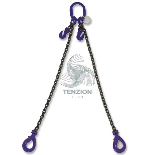 Pendente Per Sollevamento Catena 2 Bracci Ganci Self Locking Accorciatori Con Sicura Grado 10