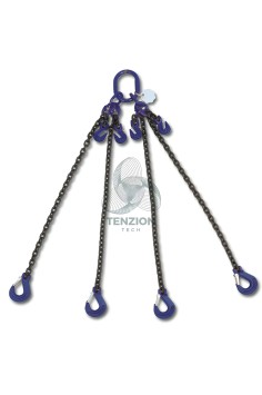 Pendente Per Sollevamento Catena 4 Bracci Ganci Accorciatori Con Sicura Grado 10