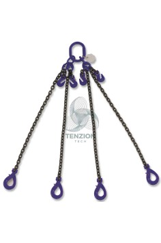 Pendente Per Sollevamento Catena 4 Bracci Ganci Self Locking Accorciatori Grado 10