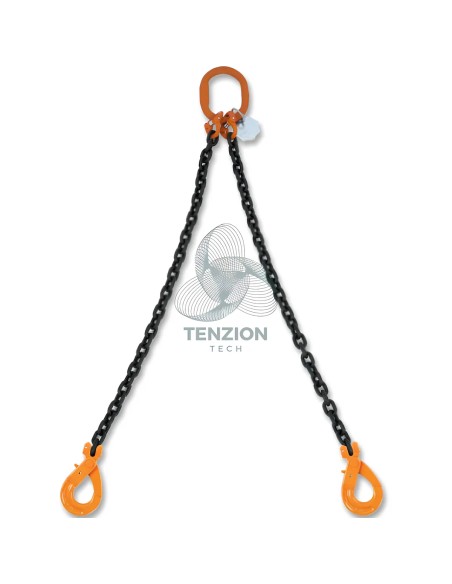 Pendente Per Sollevamento Catena 2 Bracci Ganci Self Locking Grado 8