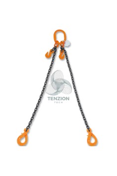 Pendente Per Sollevamento Catena 2 Bracci Ganci Self Locking Accorciatori Con Sicura Grado 8