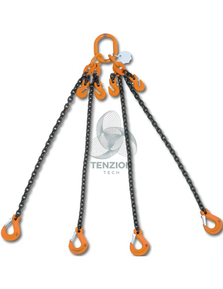 Pendente Per Sollevamento Catena 4 Bracci Ganci Accorciatori Con Sicura Grado 8