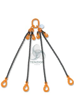 Pendente Per Sollevamento Catena 4 Bracci Ganci Self Locking Accorciatori Grado 8