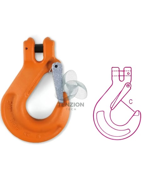 Gancio Per Sollevamento Tipo Clevis A Forcella Grado 8 Acciaio Legato Alta Resistenza