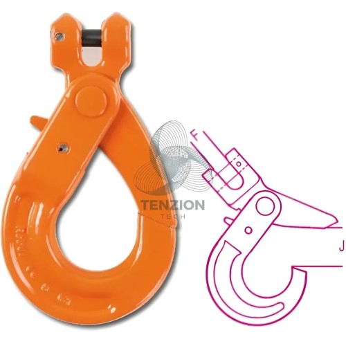 Gancio Per Sollevamento Tipo Self Locking A Forcella Grado 8 Acciaio Legato Alta Resistenza