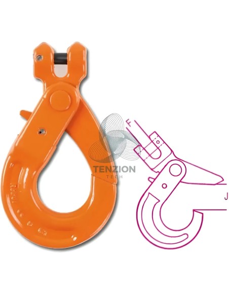 Gancio Per Sollevamento Tipo Self Locking A Forcella Grado 8 Acciaio Legato Alta Resistenza