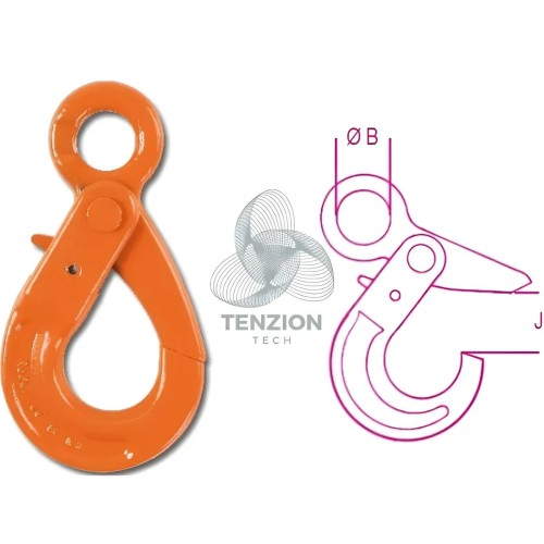 Gancio Per Sollevamento Tipo Self Locking Ad Occhio Grado 8 Acciaio Legato Alta Resistenza