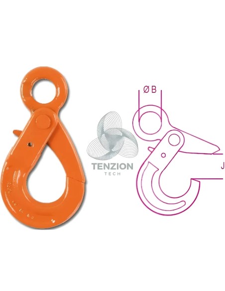 Gancio Per Sollevamento Tipo Self Locking Ad Occhio Grado 8 Acciaio Legato Alta Resistenza