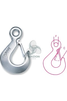 Gancio Per Sollevamento Con Sicura Grado 4 Acciaio Al Carbonio Zincato 2