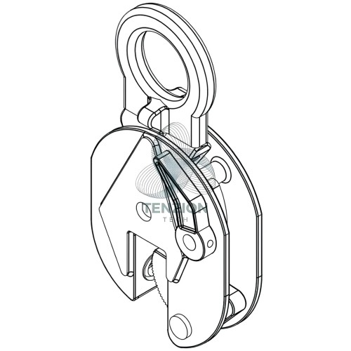 Pinza Per Sollevamento Verticale Di Superfici Piane Durezza 30HRC/300HB Con Anello Sospensione Snodato
