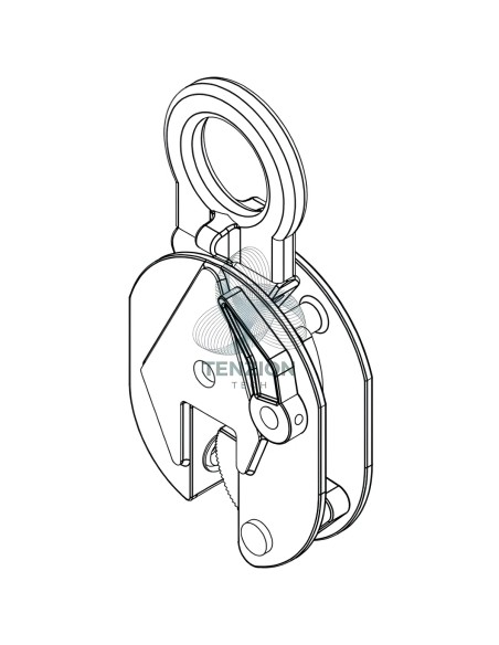 Pinza Per Sollevamento Verticale Di Superfici Piane Durezza 30HRC/300HB Con Anello Sospensione Snodato