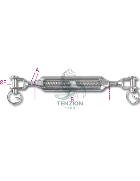 Tenditore Due Forcelle Acciaio Inox AISI 316