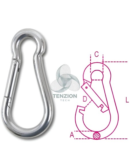 Moschettone Per Connessioni Generiche Acciaio Inox AISI 316