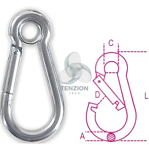 Moschettone Con Anello Per Connessioni Generiche Acciaio Inox AISI 316