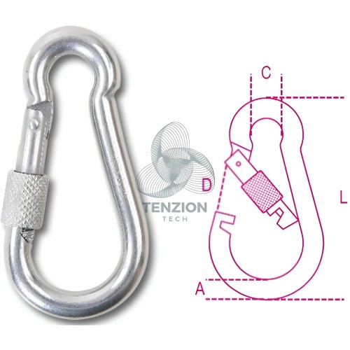 Moschettone Con Ghiera Per Connessioni Generiche Acciaio Inox AISI 316