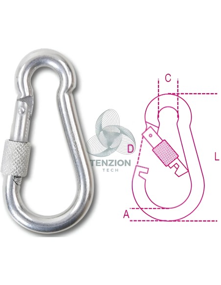 Moschettone Con Ghiera Per Connessioni Generiche Acciaio Inox AISI 316