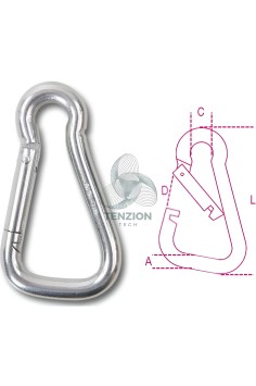 Moschettone Asimmetrico Per Connessioni Generiche Acciaio Inox AISI 316 2