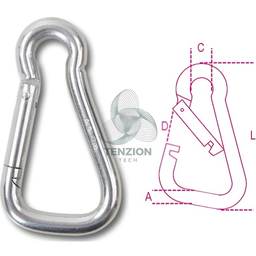 Moschettone Asimmetrico Per Connessioni Generiche Acciaio Inox AISI 316