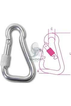 Moschettone Asimmetrico Con Ghiera Per Connessioni Generiche Acciaio Inox AISI 316 2