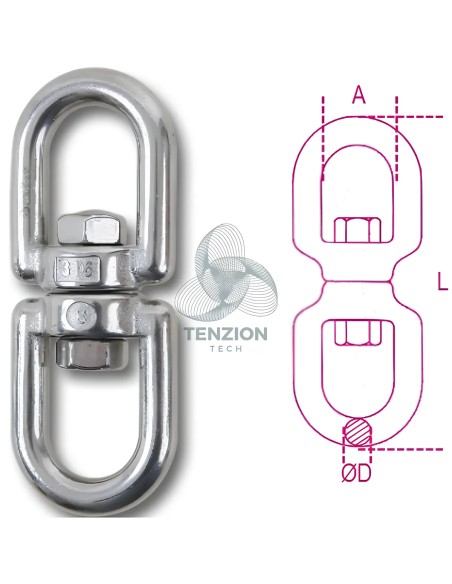 Girello Due Occhi Per Connessioni Generiche Acciaio Inox AISI 316