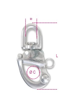 Moschettone A Sgancio Rapido Occhio Girevole Per Connessioni Generiche Acciaio Inox AISI 316 2