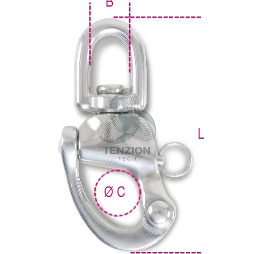 Moschettone A Sgancio Rapido Occhio Girevole Per Connessioni Generiche Acciaio Inox AISI 316