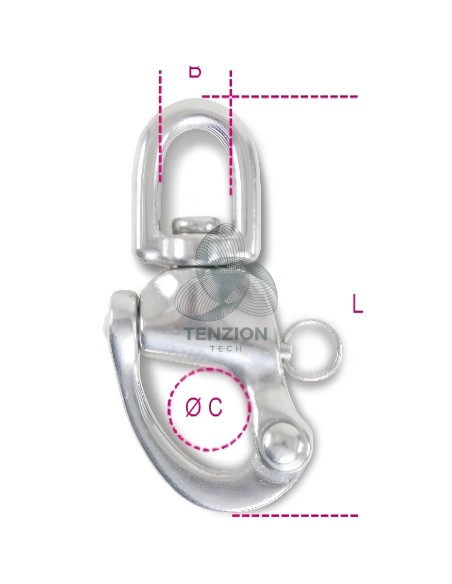 Moschettone A Sgancio Rapido Occhio Girevole Per Connessioni Generiche Acciaio Inox AISI 316
