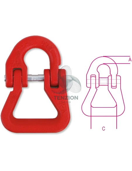Maglia Di Giunzione Da Sollevamento Per Braca Fascia Grado 8 Acciaio Legato Alta Resistenza