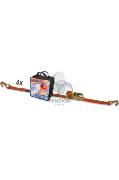 Set 4 Cricchetti 8181 6m Nastro Poliestere Alta Tenacità PES Ganci Uncino