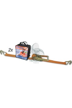 Set 2 Cricchetti 8182 8,5m Nastro Poliestere Alta Tenacità PES Ganci Uncino