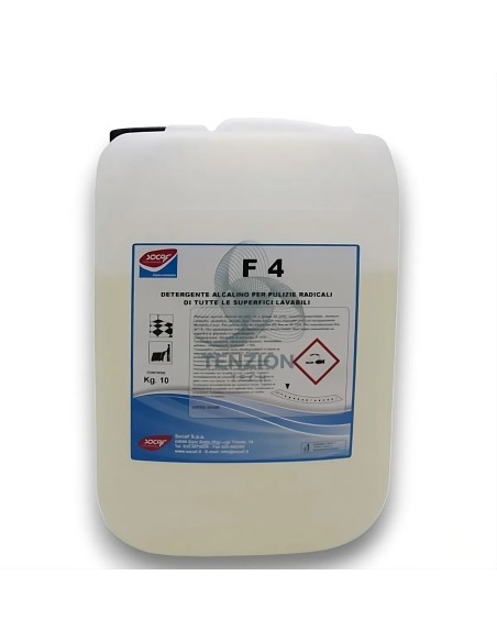 Detergente F4 Alcalino 10Kg per Superfici - Socaf