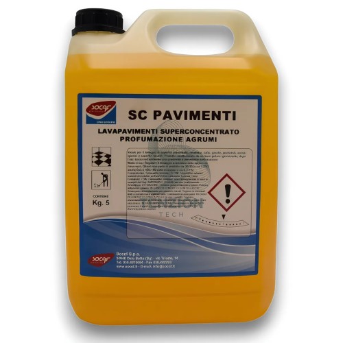 Detergente SC Superconcentrato Agrumi 5Kg Pavimenti - Socaf