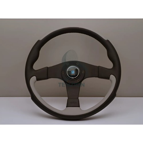 Volante Nardi Ø350mm | Pelle Nera/Grigia | Leader Line
