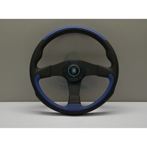 Volante Nardi Ø350mm | Pelle Nera/Blu | Leader Line