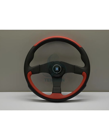 Volante Nardi Ø350mm | Pelle Nera/Rossa | Leader Line