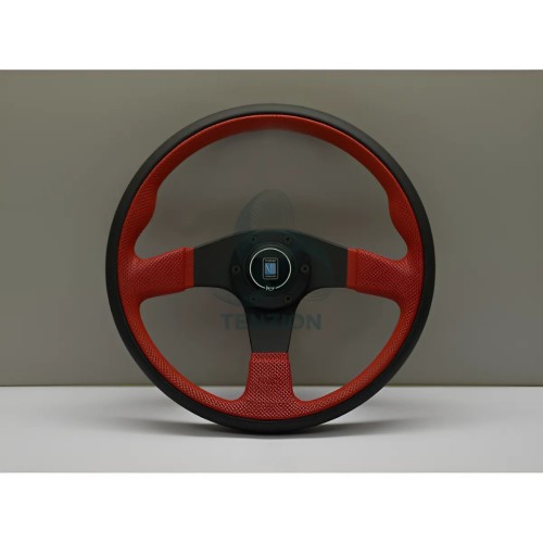 Volante Nardi Ø350mm | Twin Line Pelle Nera/Rossa